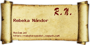 Rebeka Nándor névjegykártya